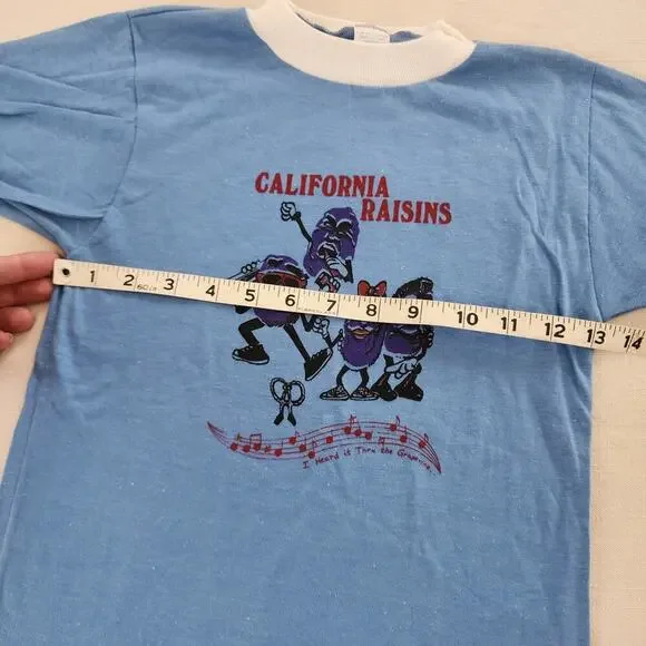 Vintage California Raisins Ringer Tee kids 8/10 - Picture 4 of 5